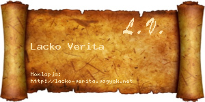 Lacko Verita névjegykártya